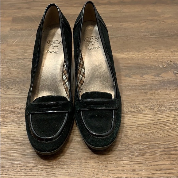 Joan & David Suede and patent block heels Blk sz 8 - Picture 1 of 8